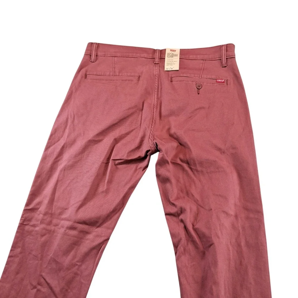 Levi's Men XX‎ Chino Standard Taper 32x32 Coral Red Stretch Twill Pants